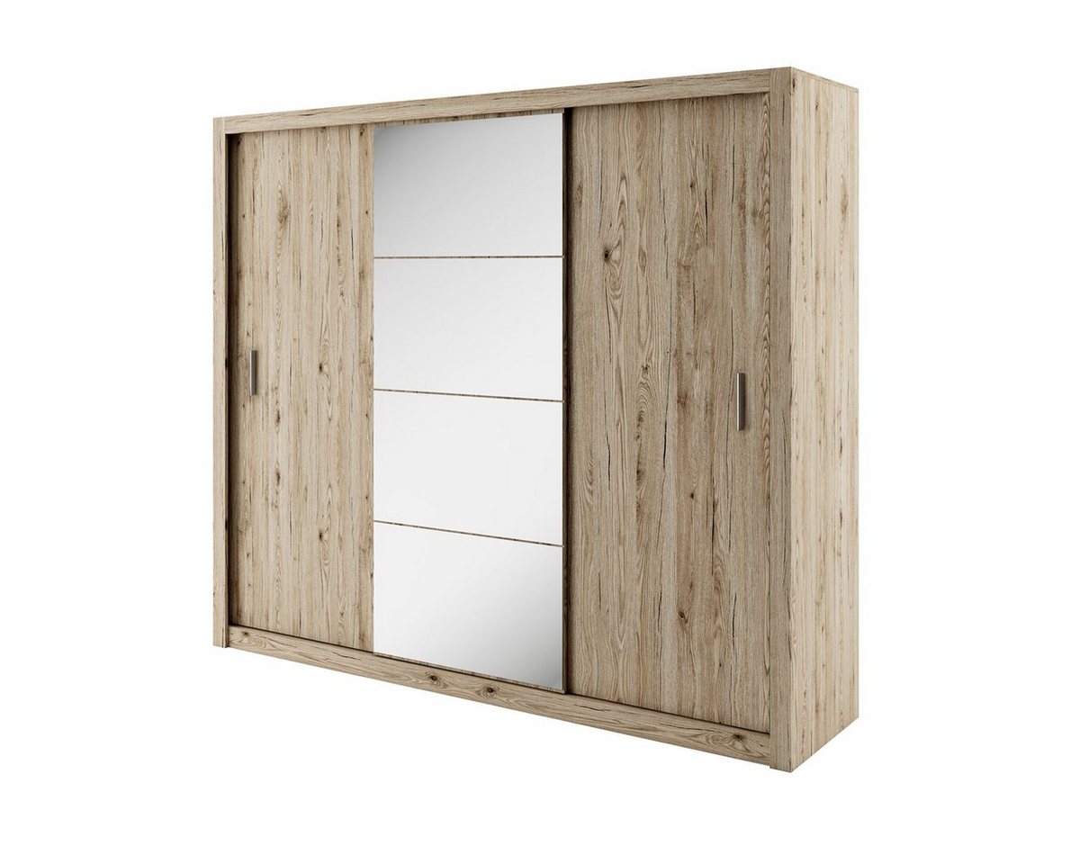 Compleo Kleiderschrank VENTI 01, mit Spiegel, 3-türig Schwebetürenschrank, Modern, 250 cm von Compleo