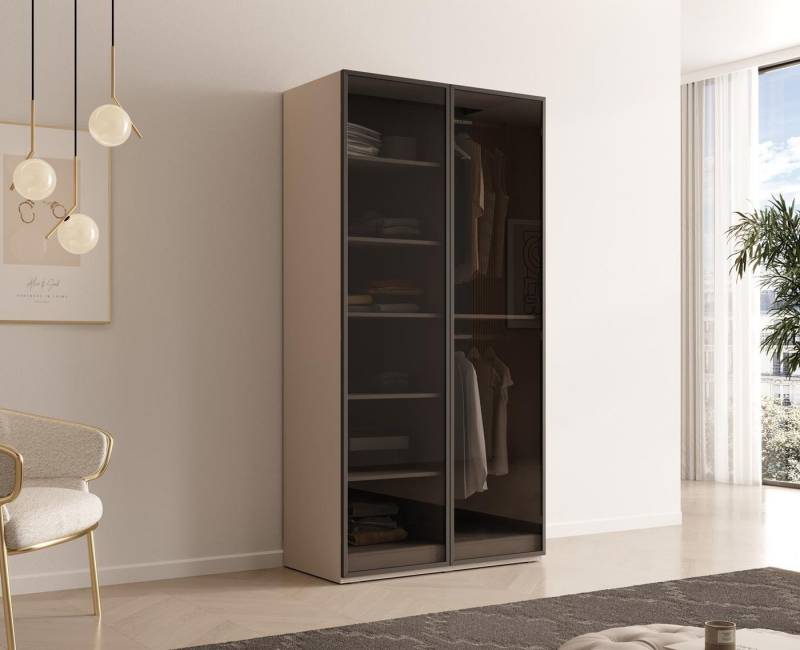 Compleo Kleiderschrank mit Fronten gefräst und 2x Kleiderstange, Modern design, (NATALS) geräumige Garderobe von Compleo