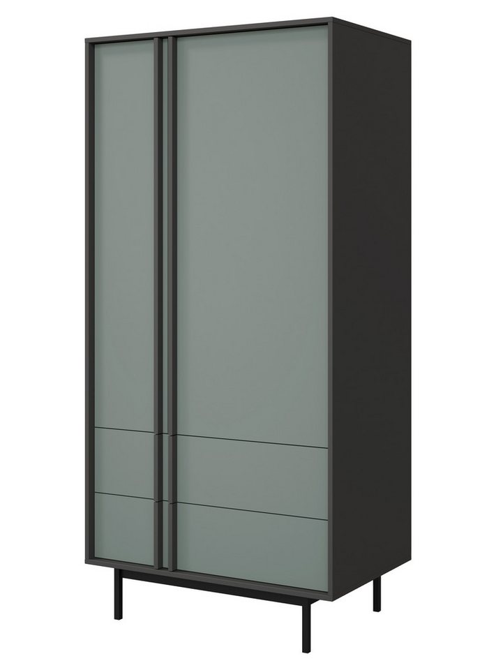 Compleo Kleiderschrank mit zwei Türen und zwei Schubladen, Elegant design MALTS Hohe Metallfüße Compleo Kleiderschrank mit zwei Türen und zwei Schubladen, Elegant design MALTS Hohe Metallfüße von Compleo