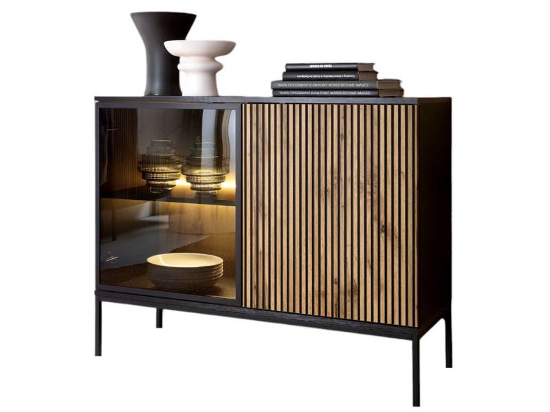 Compleo Kommode LINO (mit Fronten gefräst und gehärtetem Glas) Loft/Modern stil von Compleo