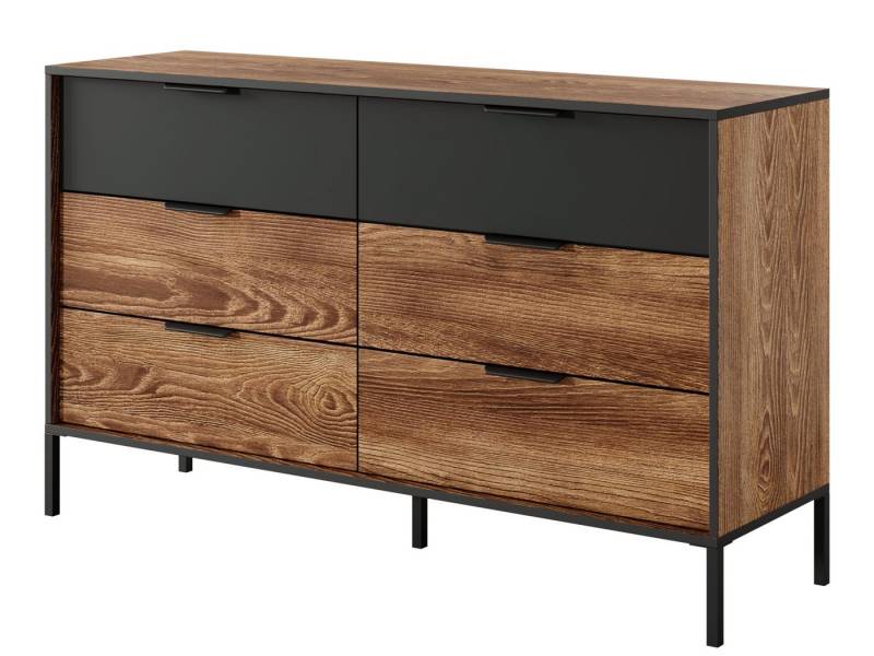 Compleo Kommode Loft Kommode für Schlafzimmer mit sechs Schubladen GAFS von Compleo