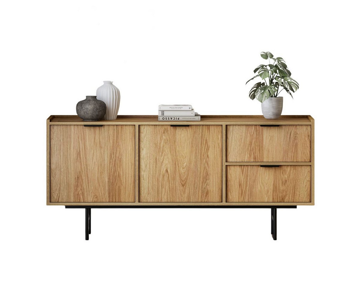 Compleo Kommode TV-Kommode natur, Nussbaum oder Eiche hikora COLGO mit 2 Schubladen Compleo Kommode TV-Kommode natur, Nussbaum oder Eiche hikora COLGO mit 2 Schubladen von Compleo