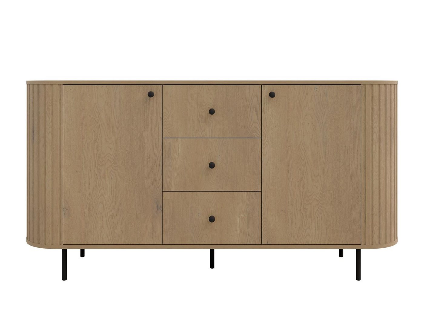 Compleo Kommode eiche cremona oder beige, drei Schubladen und zwei Türen OVI von Compleo