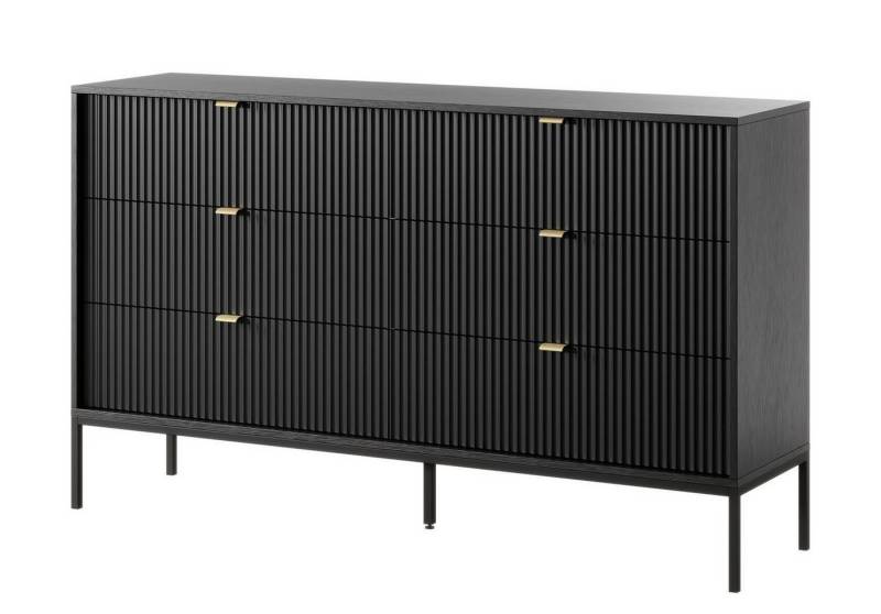 Compleo Kommode mit sechs Schubladen, Kommode mit Gold Griffe, Breite: 154 cm Compleo Kommode mit sechs Schubladen, Kommode mit Gold Griffe, Breite: 154 cm von Compleo