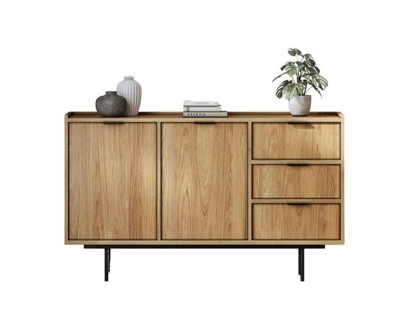 Compleo Kommode vintage nussbaum, Stil Japandi COLGO, Kommode mit zwei Türen und 3 Schubladen Compleo Kommode vintage nussbaum, Stil Japandi COLGO, Kommode mit zwei Türen und 3 Schubladen von Compleo