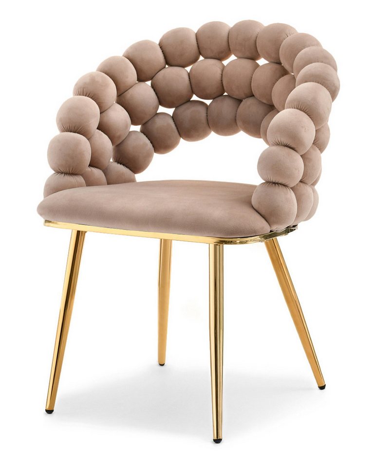 Compleo Küchenstuhl Luxus, Glamour design, Glamour Esszimmer LUCY, Gold MetallFüße von Compleo
