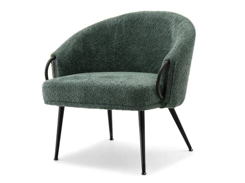 Compleo Loungesessel Sessel boucle, Bequemer Schaffell-Sessel CLARO, Glamour design von Compleo