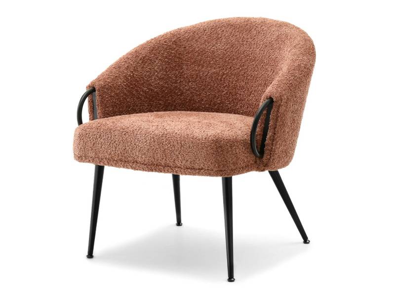 Compleo Loungesessel Sessel boucle, Bequemer Schaffell-Sessel CLARO, Glamour design von Compleo