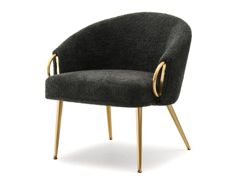 Compleo Loungesessel Sessel boucle, Bequemer Schaffell-Sessel CLARO, Glamour design von Compleo