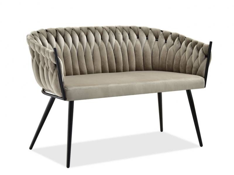 Compleo Polsterbank 2-Sitzer, Geflecht, velvet, ROSE perfekt für den Flur von Compleo