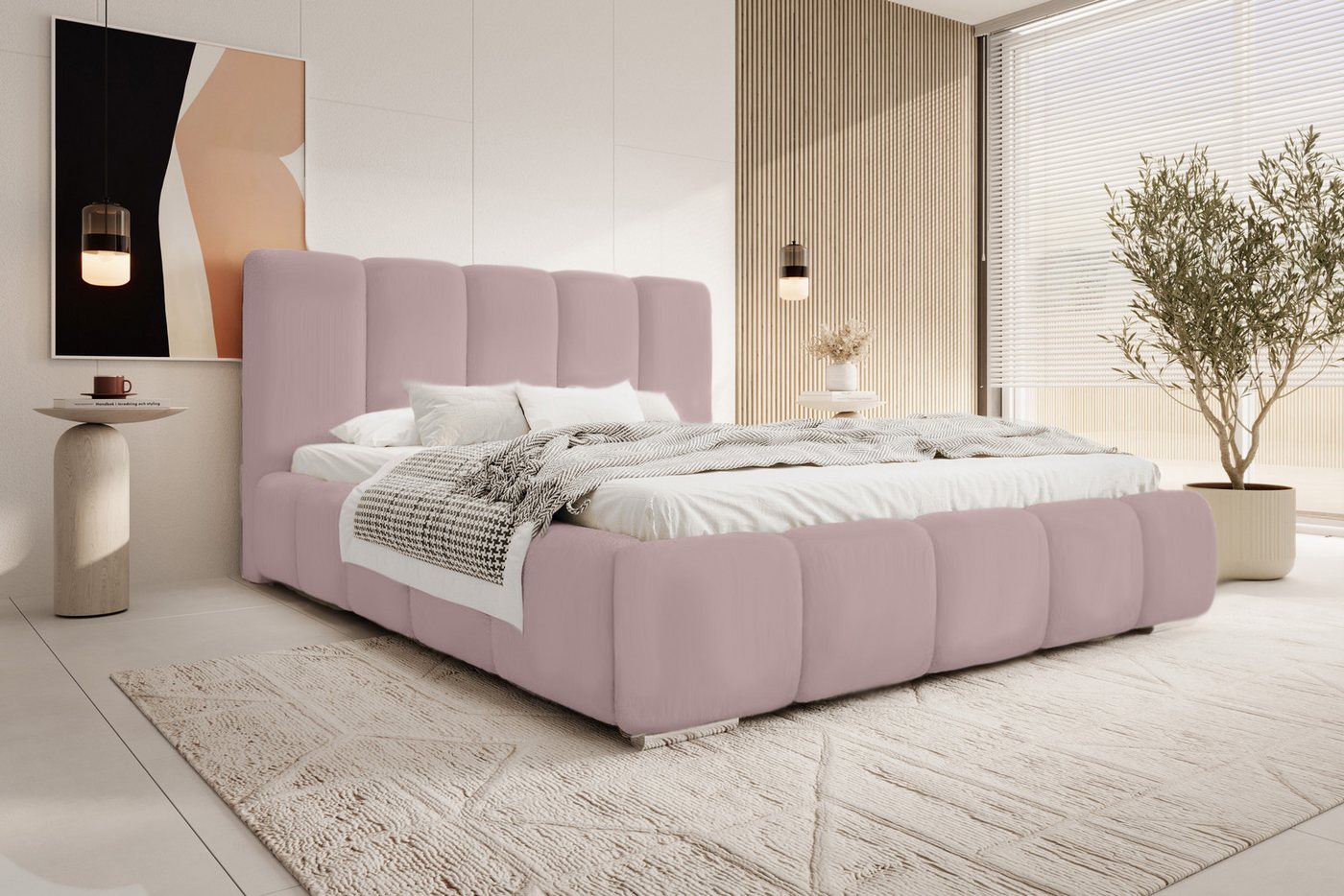 Compleo Polsterbett BUBBLE Velvet, Leistenlattenrost aus Holz, Modern bett Compleo Polsterbett BUBBLE Velvet, Leistenlattenrost aus Holz, Modern bett von Compleo