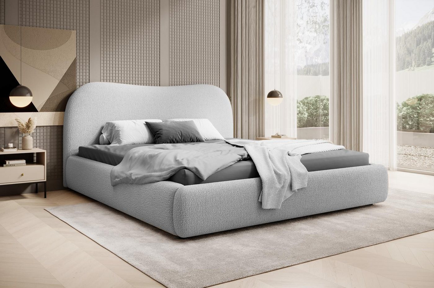 Compleo Polsterbett Boucle ROSI, mit Bettkasten und Lattenrost, Doppelbett von Compleo