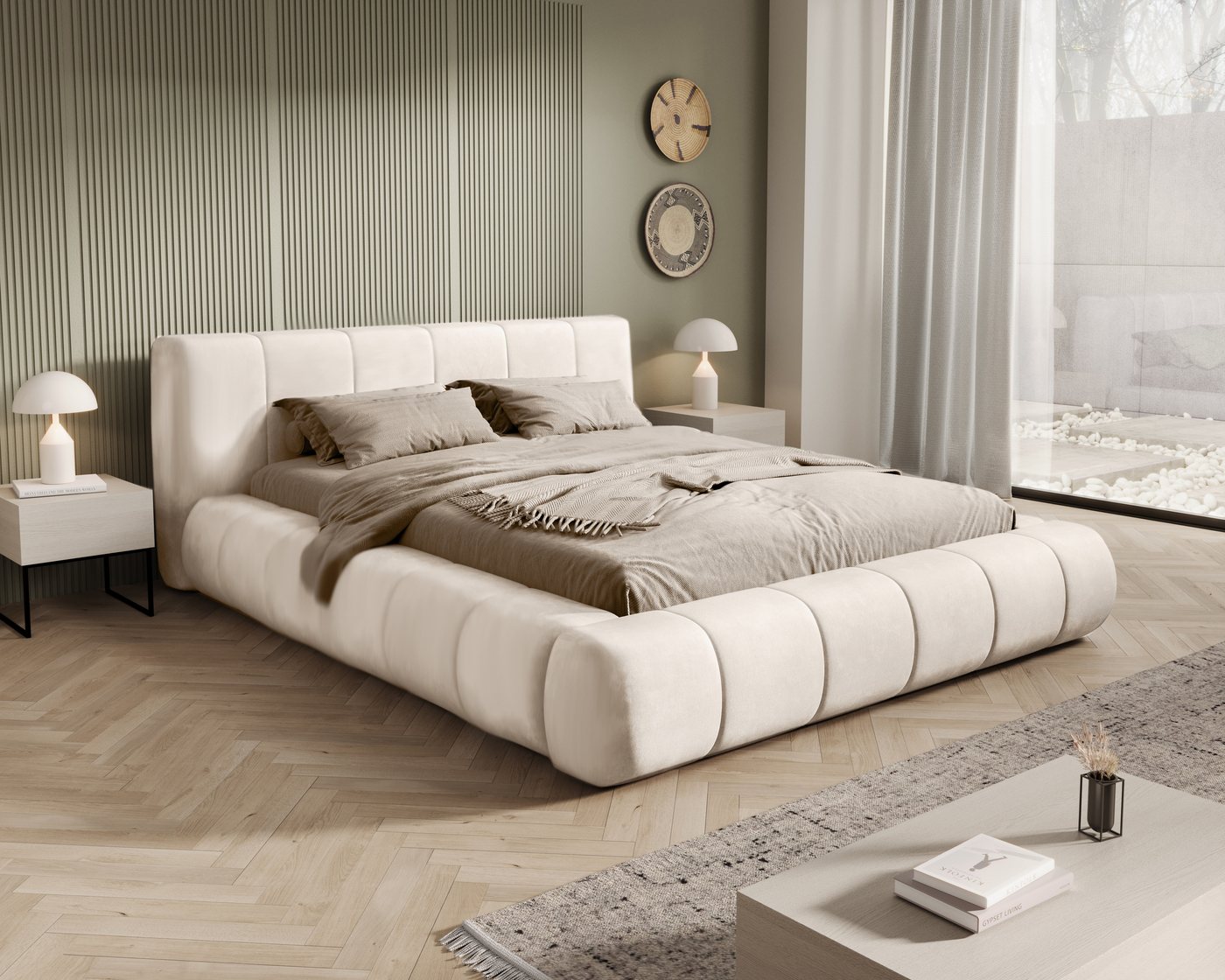 Compleo Polsterbett Designer Bett PALOS Velvet mit Bettkasten, Modern design, 120/140/160/180/200 Compleo Polsterbett Designer Bett PALOS Velvet mit Bettkasten, Modern design, 120/140/160/180/200 von Compleo