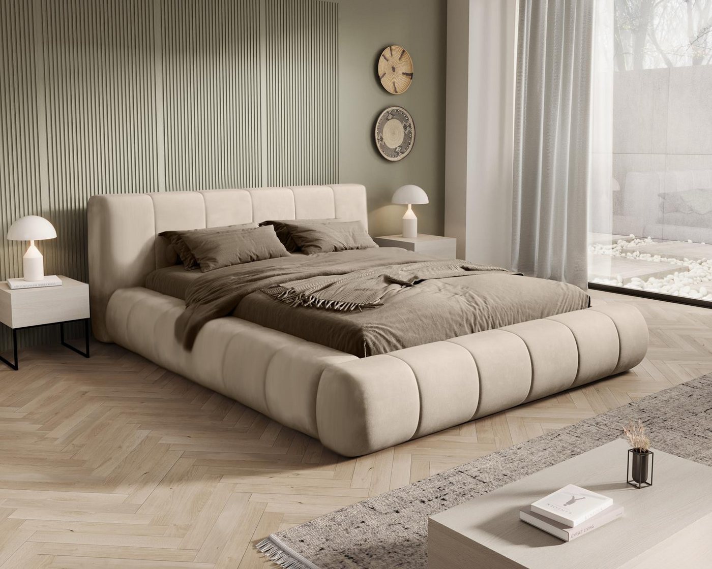 Compleo Polsterbett Designer Bett PALOS Velvet mit Bettkasten, Modern design, 120/140/160/180/200 Compleo Polsterbett Designer Bett PALOS Velvet mit Bettkasten, Modern design, 120/140/160/180/200 von Compleo