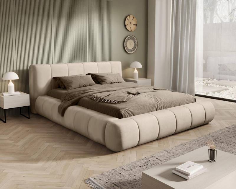 Compleo Polsterbett Designer Bett PALOS Velvet mit Bettkasten, Modern design, 120/140/160/180/200 von Compleo