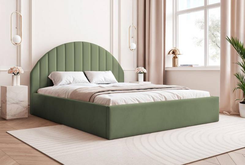 Compleo Polsterbett Designerbett, mit Bettkasten und Lattenrost (hohe Füße als Option), Modern und Elegant Bett von Compleo