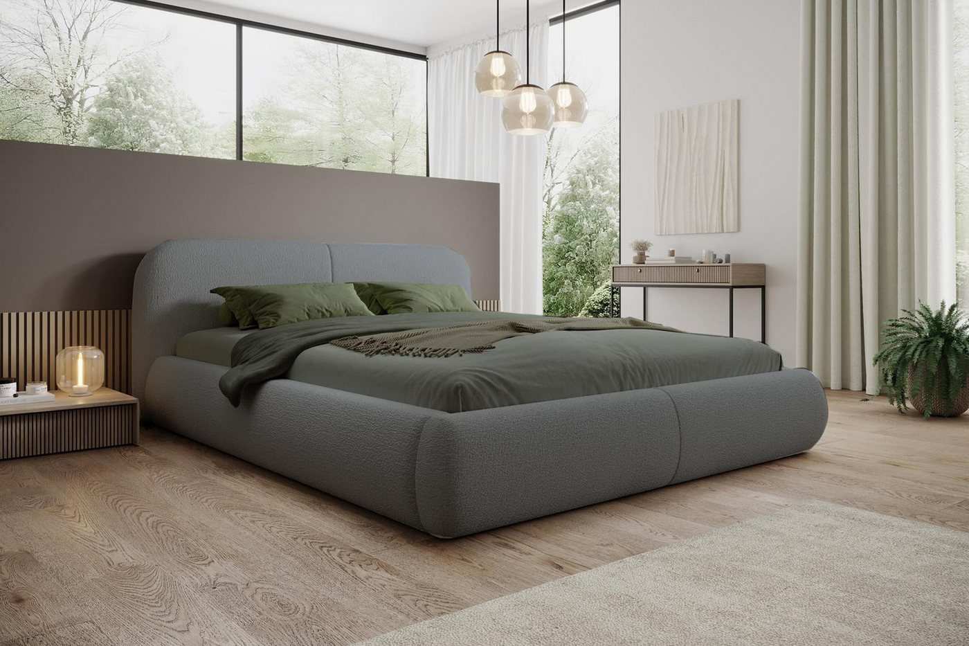 Compleo Polsterbett Doppelbett mit dicker Schaumstoffpolsterung, Premium Bett, Bouclé Bett, Elegant design fürs Schlafzimmer Compleo Polsterbett Doppelbett mit dicker Schaumstoffpolsterung, Premium Bett, Bouclé Bett, Elegant design fürs Schlafzimmer von Compleo