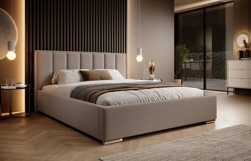 Compleo Polsterbett boucle, ohne Matratze, Doppelbett mit Kopfstütze Compleo Polsterbett boucle, ohne Matratze, Doppelbett mit Kopfstütze von Compleo