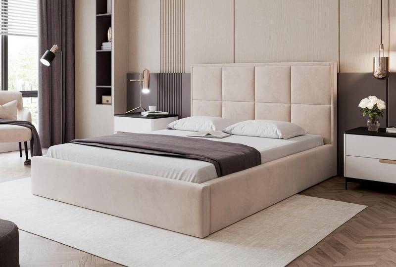 Compleo Polsterbett in Samt Bezug, Klassisch und Elegant Design, Designer Polterbett von Compleo