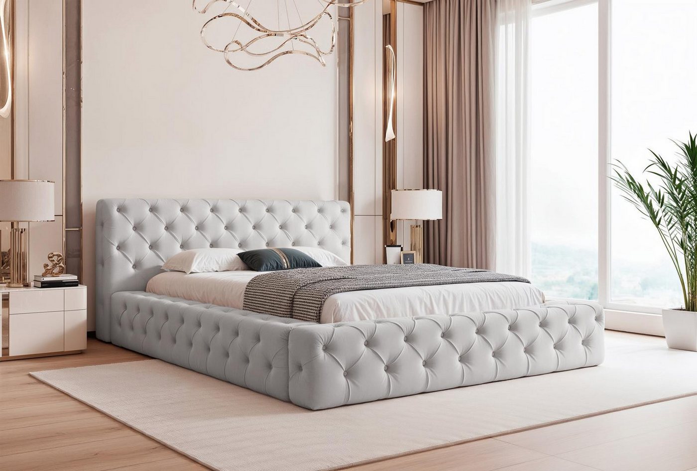 Compleo Polsterbett mit Steppung, Elegant design, Samtbezug 120/140/160/180/200, Chesterfield Compleo Polsterbett mit Steppung, Elegant design, Samtbezug 120/140/160/180/200, Chesterfield von Compleo
