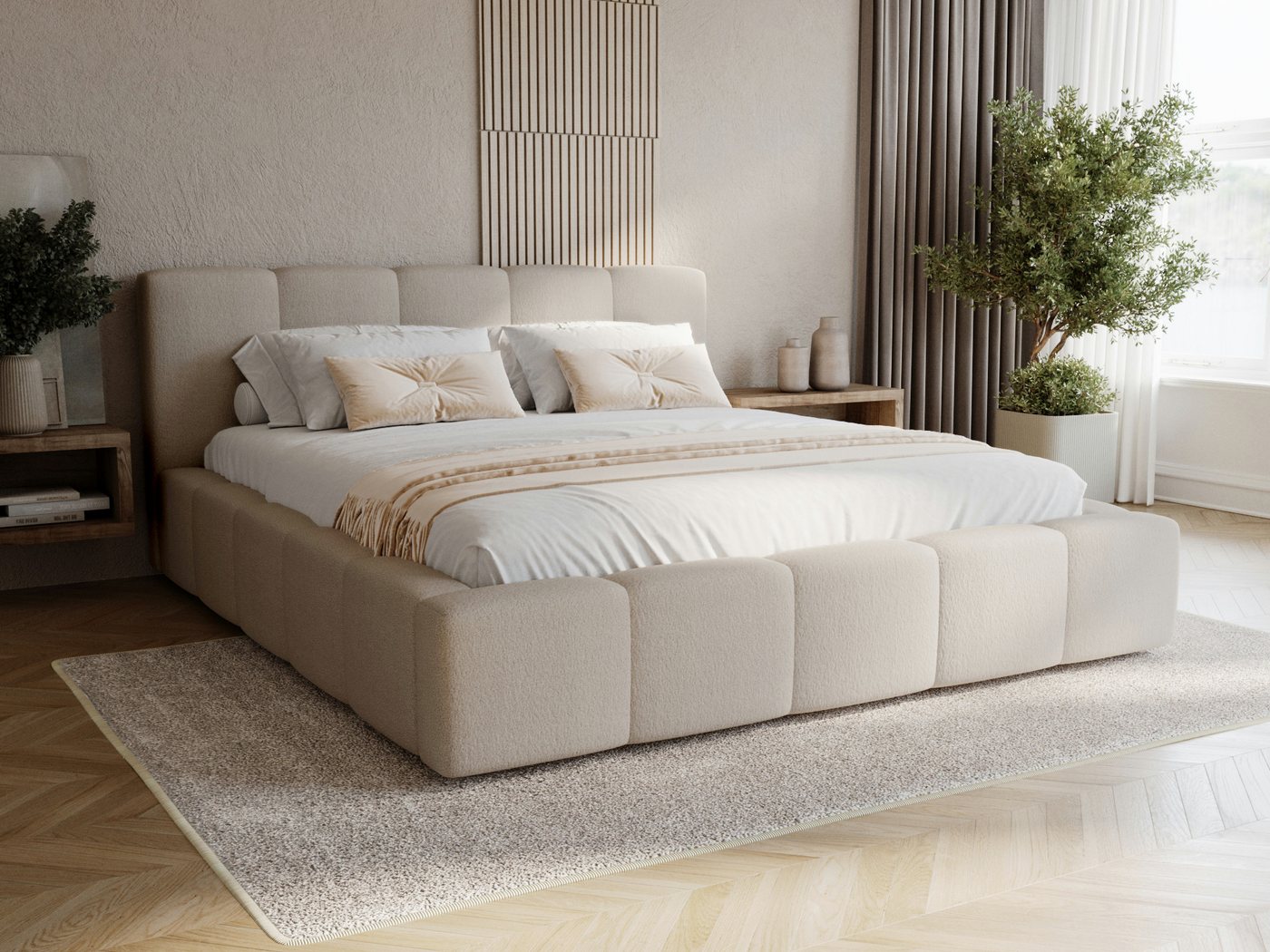 Compleo Polsterbett modern und elegant, Designerbett, Wolkenbett LARAS (TOPSELLER Stauraumbett MADE IN EU), mit Bettkasten und Lattenrost Compleo Polsterbett modern und elegant, Designerbett, Wolkenbett LARAS (TOPSELLER Stauraumbett MADE IN EU), mit Bettkasten und Lattenrost von Compleo