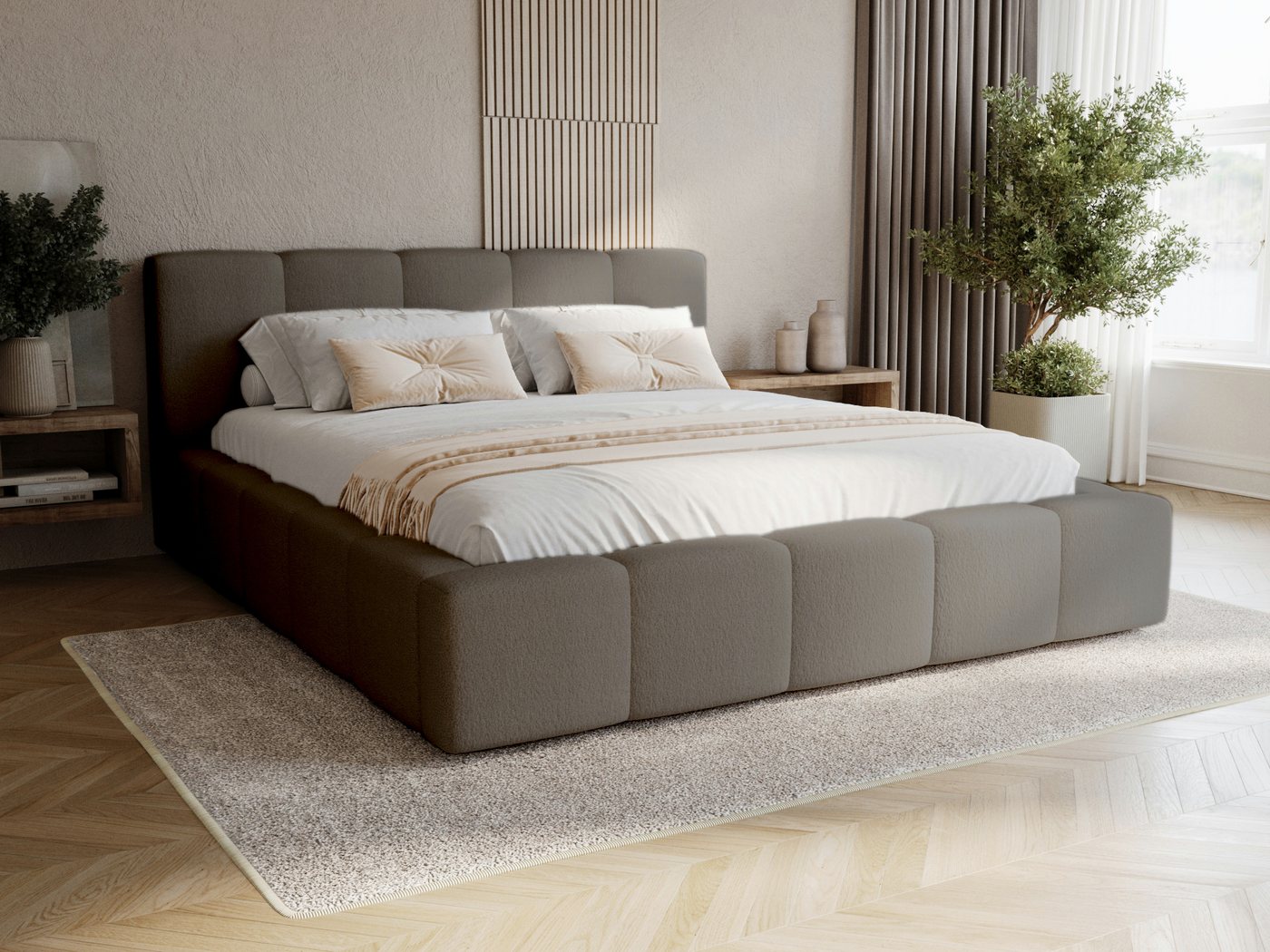 Compleo Polsterbett modern und elegant, Designerbett, Wolkenbett LARAS (TOPSELLER Stauraumbett MADE IN EU), mit Bettkasten und Lattenrost Compleo Polsterbett modern und elegant, Designerbett, Wolkenbett LARAS (TOPSELLER Stauraumbett MADE IN EU), mit Bettkasten und Lattenrost von Compleo