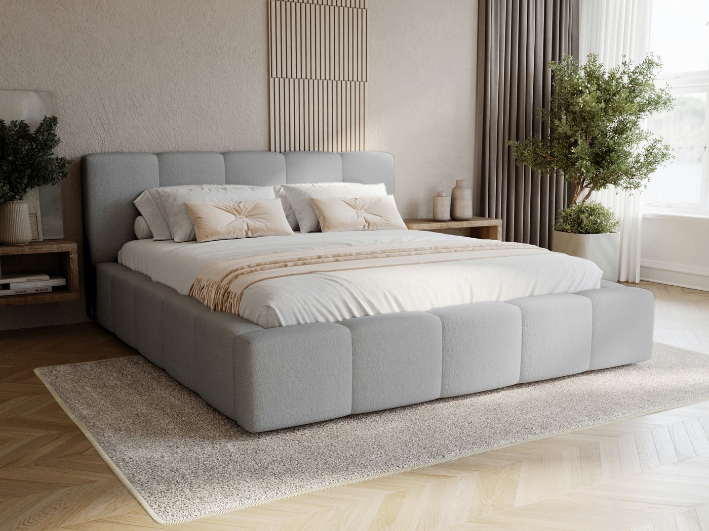 Compleo Polsterbett modern und elegant, Designerbett, Wolkenbett LARAS (TOPSELLER Stauraumbett MADE IN EU), mit Bettkasten und Lattenrost Compleo Polsterbett modern und elegant, Designerbett, Wolkenbett LARAS (TOPSELLER Stauraumbett MADE IN EU), mit Bettkasten und Lattenrost von Compleo