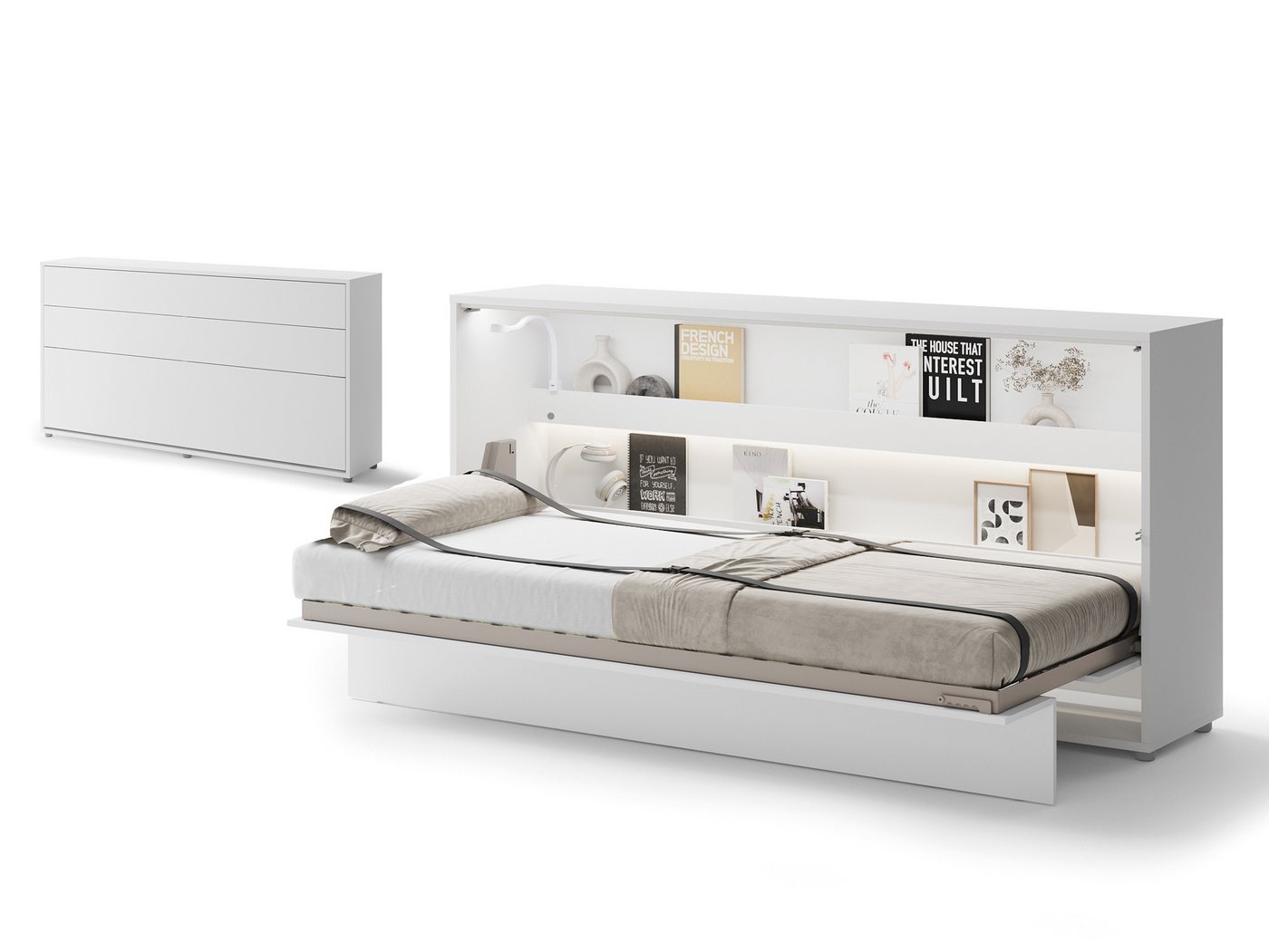 Compleo Schrankbett Horizontal Wandklappbett Lenart Bed Concept Schrankklappbett (mit LED) Compleo Schrankbett Horizontal Wandklappbett Lenart Bed Concept Schrankklappbett (mit LED) von Compleo