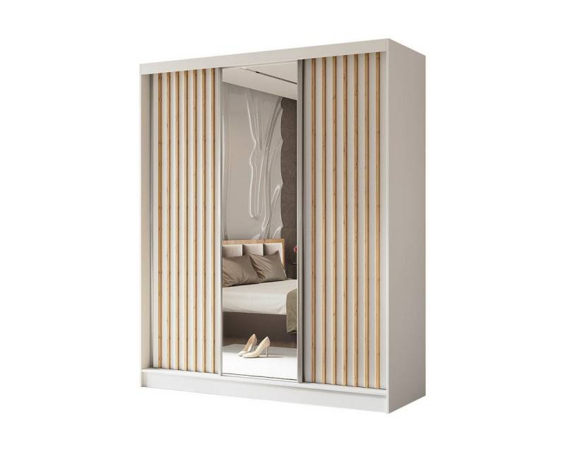 Compleo Schwebetürenschrank Geräumiger Kleiderschrank für das Schlafzimmer VENTURA mit Lamellen, Breite: 180 cm von Compleo
