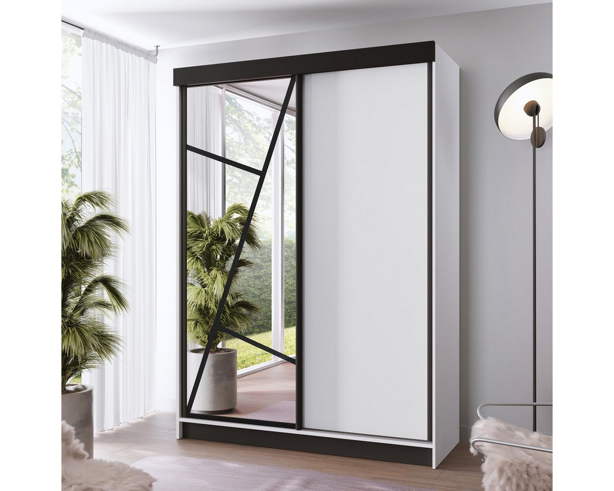 Compleo Schwebetürenschrank Kleiderschrank mit Spiegel,TORET, Breite: 167 cm, Modern design von Compleo