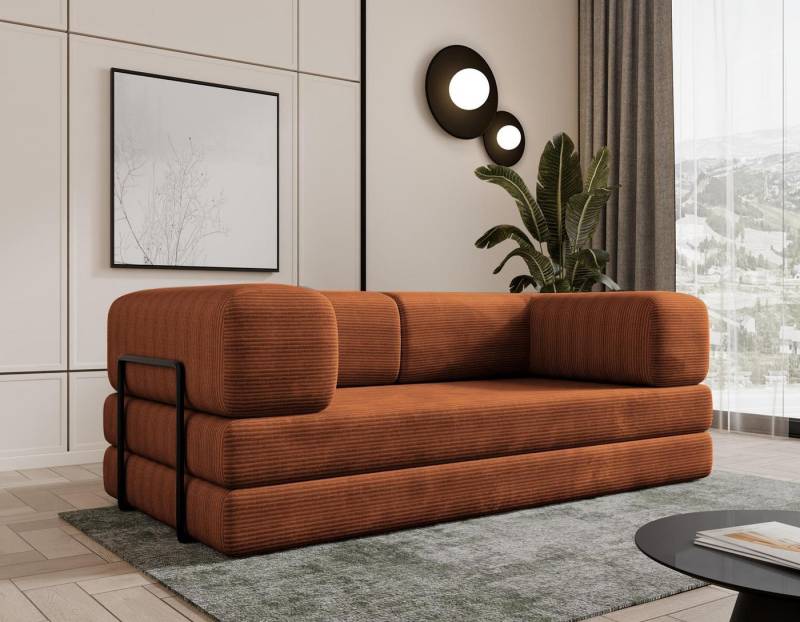 Compleo Sofa Designer Sofa LAMILO– 3-Sitzer mit Cordbezug und Klappfunktion Compleo Sofa Designer Sofa LAMILO– 3-Sitzer mit Cordbezug und Klappfunktion von Compleo