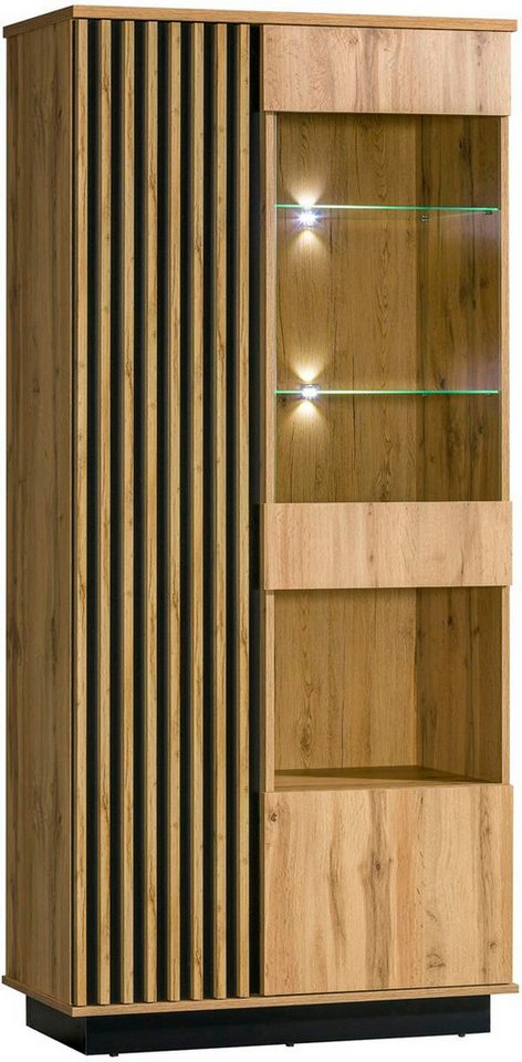 Compleo Standvitrine Fronten gefräst, Modern design PUCCI von Compleo