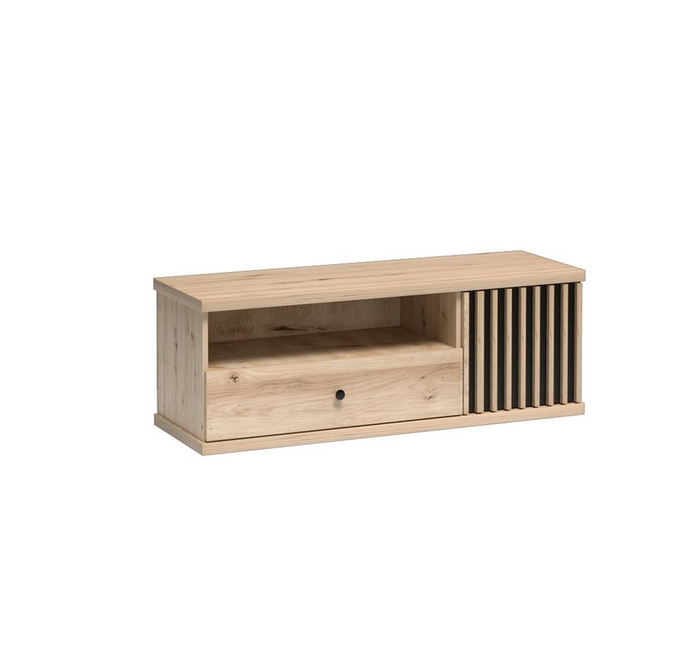 Compleo TV-Schrank BORDO, Lowboard mit Dekorative Lamellen, mit Schublade, Eiche Modern Wohnzimmer von Compleo