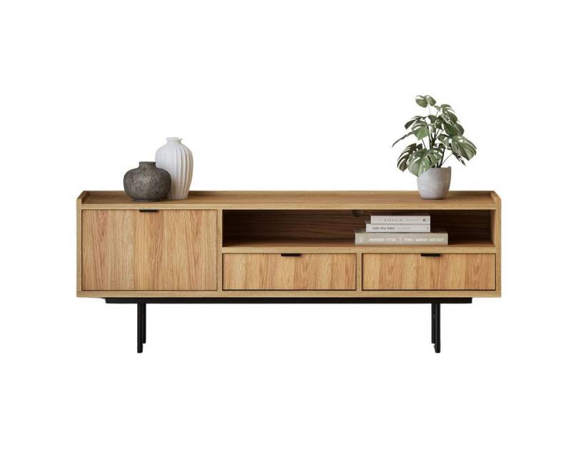 Compleo TV-Schrank mit 2 Schubladen Nussbaum oder Eiche Hikora COLGO von Compleo