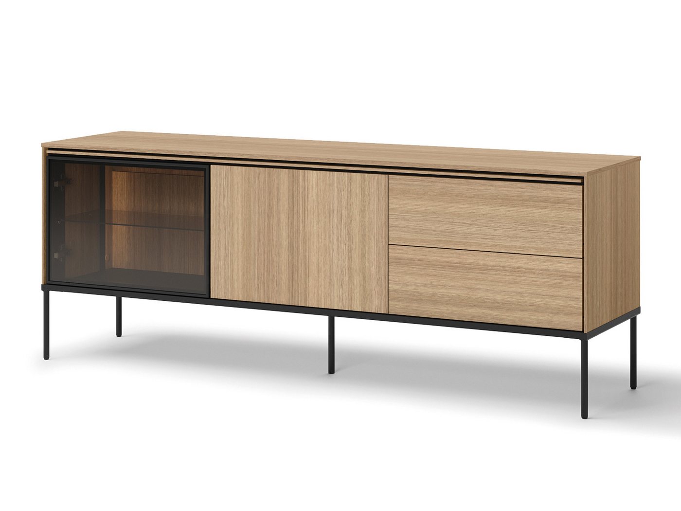 Compleo TV-Schrank mit 2 Schubladen und 2 Türen BUDI, LED-Beleuchtung, Modern design von Compleo