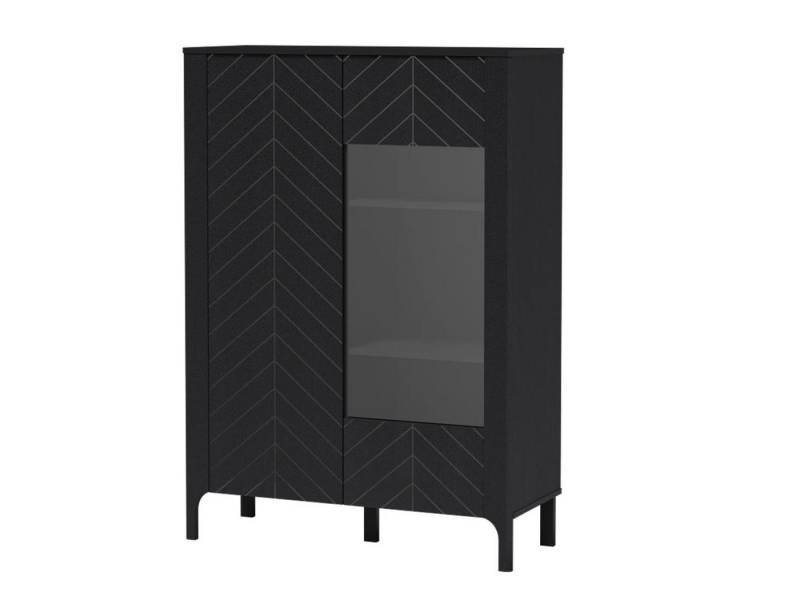 Compleo Vitrine mit 2 Türen und Glasfronten, Elegant Design, Kaschmir oder Schwarz von Compleo