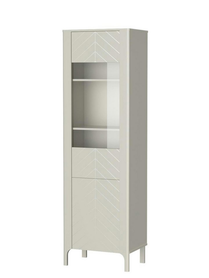 Compleo Vitrine schmal, Kaschmir oder Schwarz PLAYAS Elegant design von Compleo