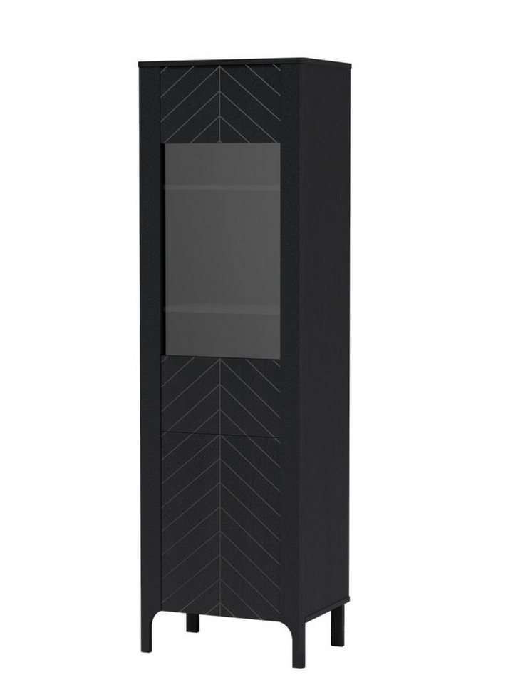 Compleo Vitrine schmal, Kaschmir oder Schwarz PLAYAS Elegant design von Compleo
