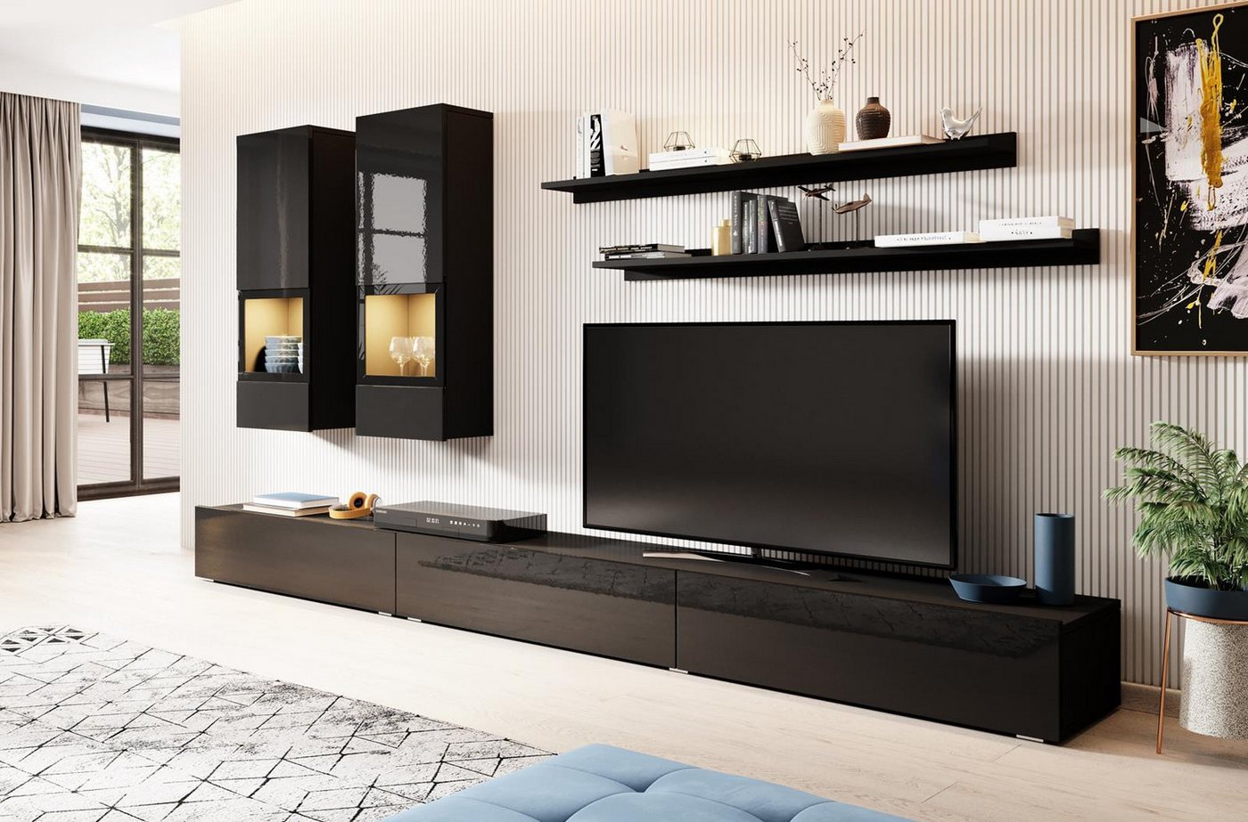 Compleo Wohnwand für große Wohnzimmer im modernen Stil MEDIAS Compleo Wohnwand für große Wohnzimmer im modernen Stil MEDIAS von Compleo