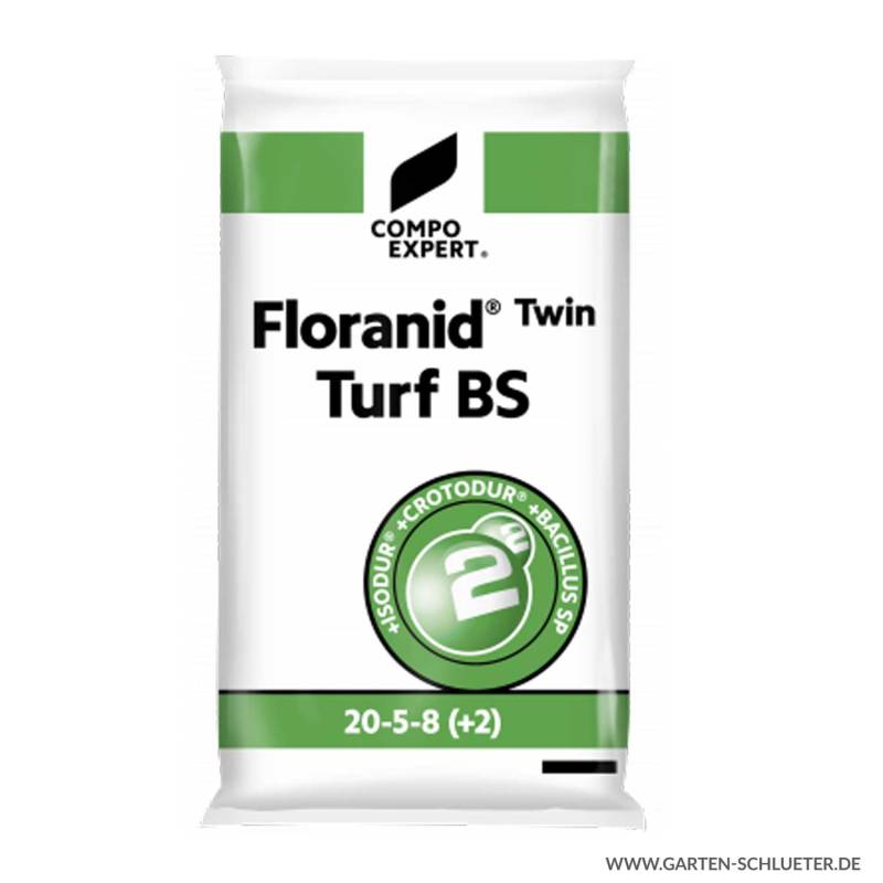 Langzeit Rasen-Volldünger - COMPO EXPERT® Floranid® Twin Turf BS 20-5-8 (+2) - 25 kg Lieferform: Kunststoffbeutel von Compo Expert
