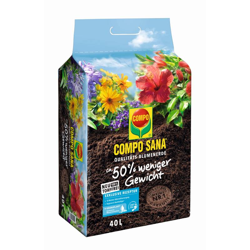 Qualitäts-Blumenerde 'Compo Sana' leicht torffrei 40 l von Compo