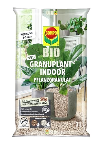 COMPO Bio GRANUPLANT Indoor Drainage- und Pflanzgranulat – 100 Prozent natürlicher Bimsstein – nachhaltige Alternative zu Blähton – 3 Liter von Compo