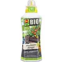 COMPO BIO Hochbeetdünger, Für alle Obst- und Gemüsepflanzen, 100% natürliche und vegane Inhaltsstoffe, Flüssigdünger, 1 Ltr von Compo