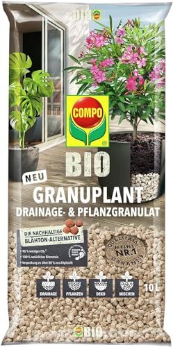 COMPO BIO GRANUPLANT Drainage- und Pflanzgranulat – 100% natürlicher Bimsstein – nachhaltige Alternative zu Blähton – 10 Liter von Compo