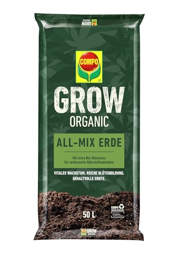 Compo Grow Organic All-Mix Erde - Erde zum Anbau von Spezialkulturen Indoor & Outdoor - organisch 50 L von Compo