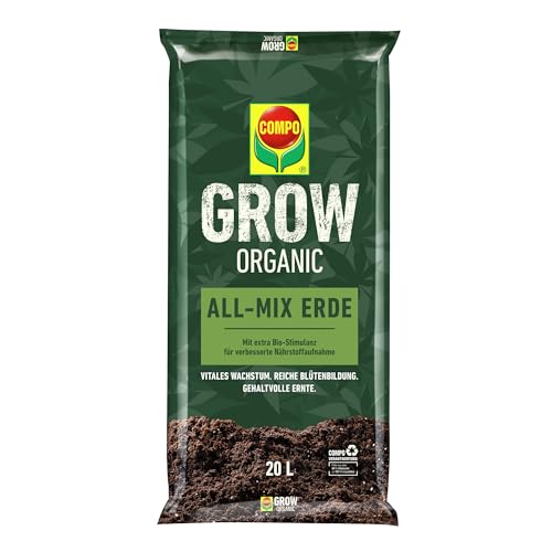 COMPO GROW ORGANIC All-Mix Erde 20 L - Erde zum Anbau von Spezialkulturen Indoor & Outdoor - organisch - 20 Liter von Compo