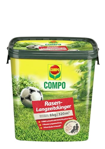 COMPO Rasendünger mit 3 Monaten Langzeitwirkung - Frühjahr - Rasendünger - COMPO Rasen-Langzeitdünger - 8 kg für 320 m² von Compo