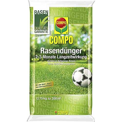 COMPO Rasendünger, Dünger mit 2-3 Monaten Langzeitwirkung, Feingranulat, 13,75 kg, 550 m² von Compo