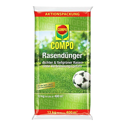 COMPO Rasendünger, Dünger mit 2-3 Monaten Langzeitwirkung, Feingranulat, 13 kg, 400 m² von Compo
