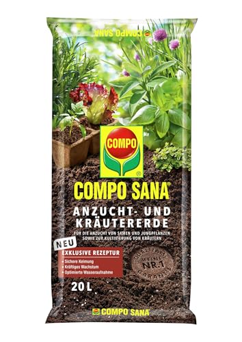 COMPO SANA® Anzucht- und Kräutererde 20 L, Braun von Compo